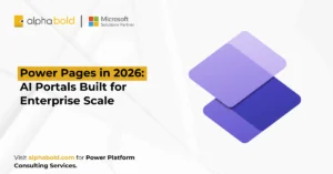 The blog is about the impact of Power Pages in 2026 and beyond