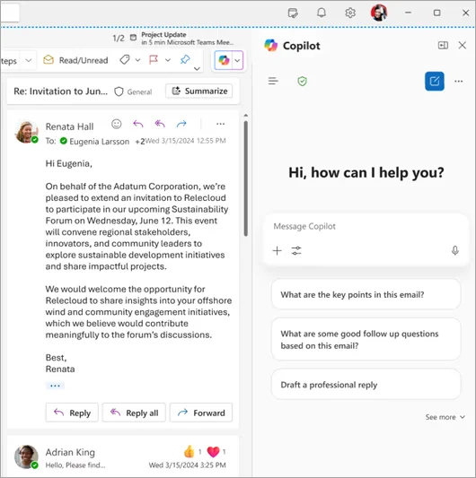 Key Features of Copilot in Outlook