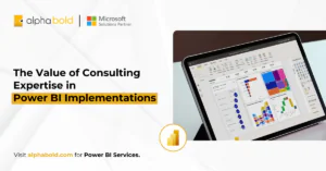 Infographics show the Consulting Expertise in Power BI Implementations