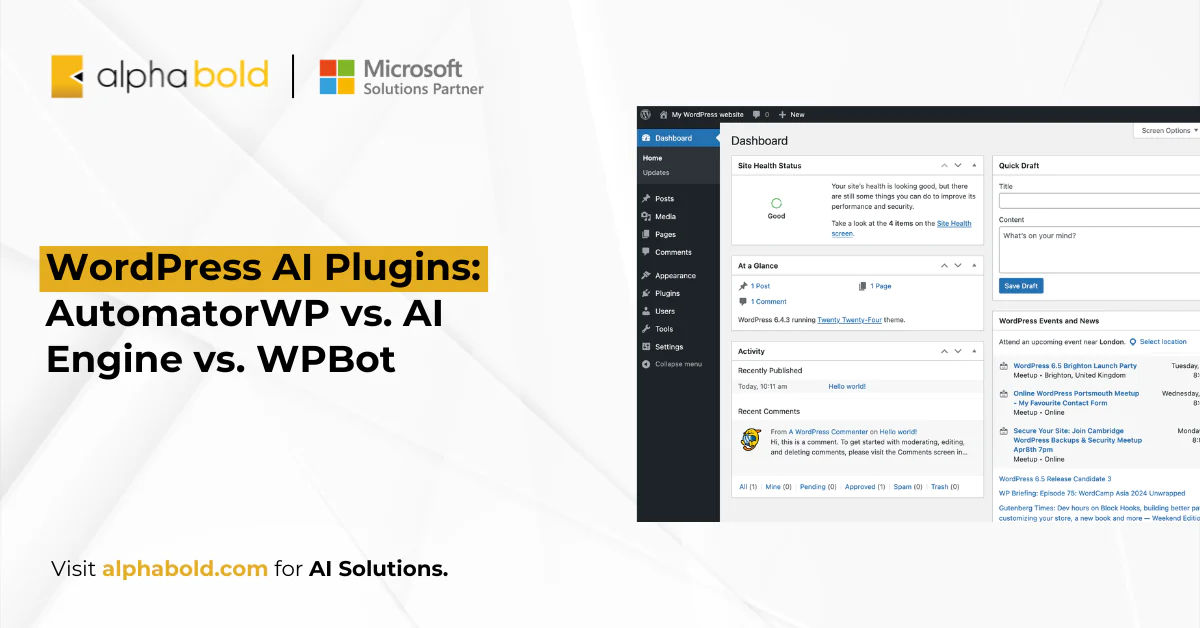 WordPress AI Plugins Compared AutomatorWP vs. AI Engine vs. WPBot (ChatBot)