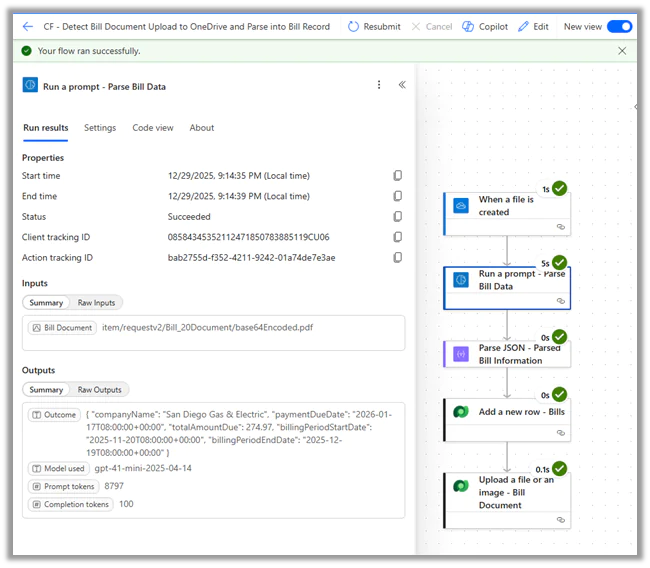 Copilot prompt plugin into Power Automate