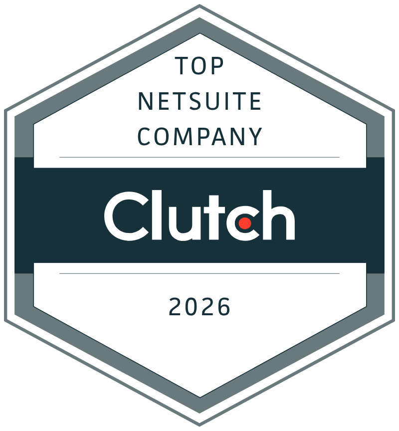 Clutch Top NetSuite Company 2026 award badge