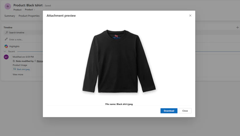 product is created in Shopify
